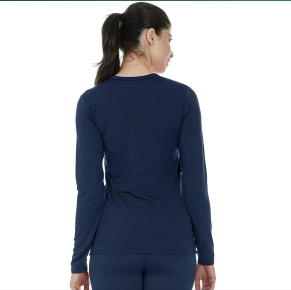 THERMAJANE Blue Thermal Base Layer Set Crew Neck Top and Pants NEW Women's XL - Picture 4 of 10